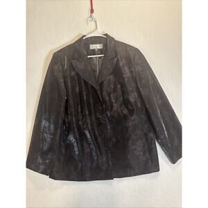 TRAVIS AYERS Women's Blazer Jacket Size 16 W Floral Pattern Silk Blend